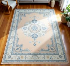 Handknotted Oushak Wool Rug In